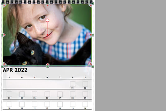 Edit photo in desk calendar in Momento software