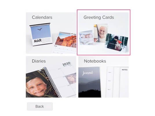 Start a photo card in Momento software