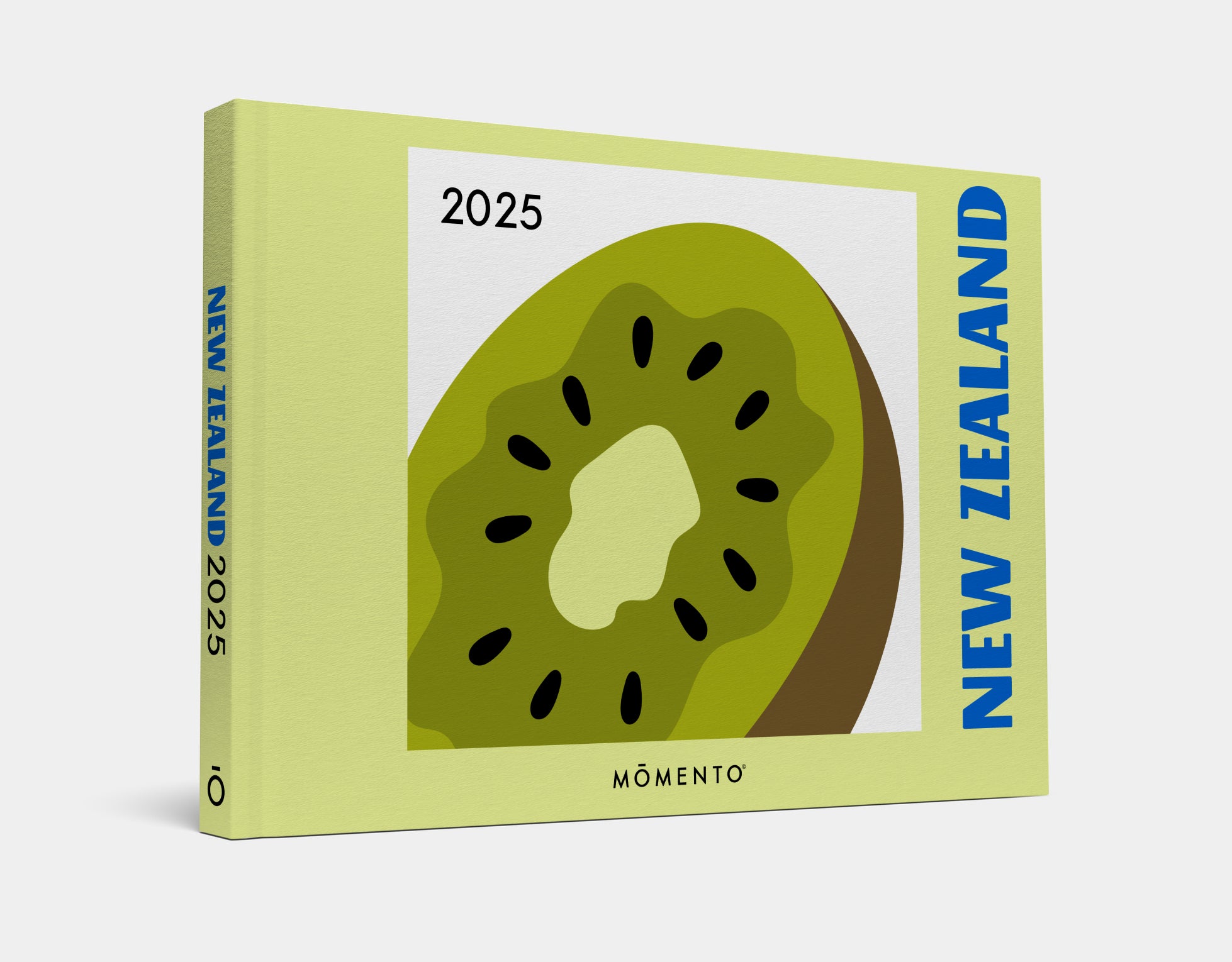Calendar with a kiwi design and New Zealand 2025 text on a white background