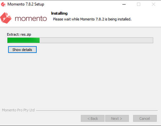 Momento software installer
