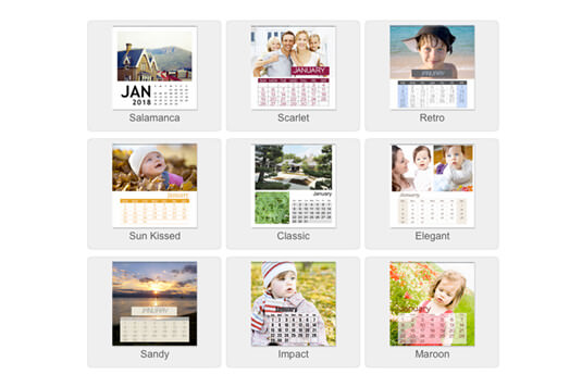 Select a style for Desk calendar in Momento software