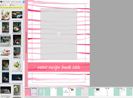 Design a Recipe Book cover in Momento software