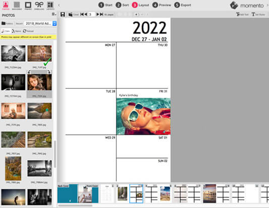 How to make a custom photo diary in Momento software