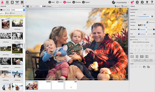 How to make a photo greeting card in Momento software