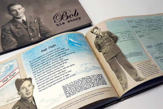 Family history photo book page design