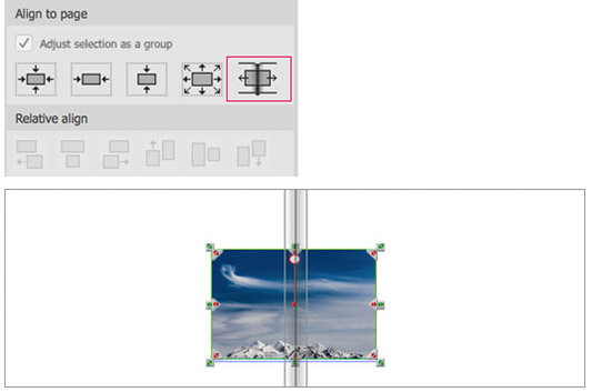 Span a photo in Layout View of Momento software