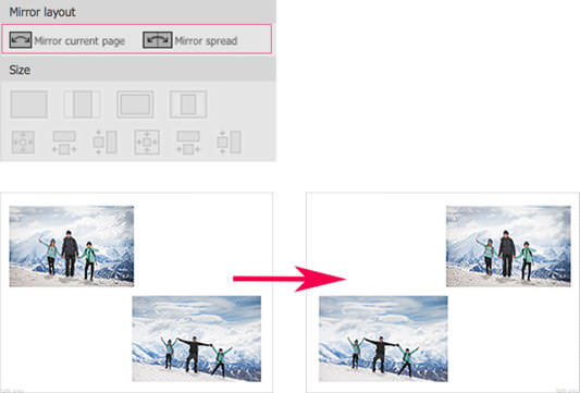 Mirror Page in Layout View of Momento software