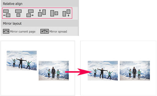 Relative align in Tools Panel of Momento software