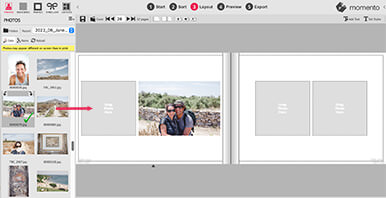 Fill template placeholders with photos